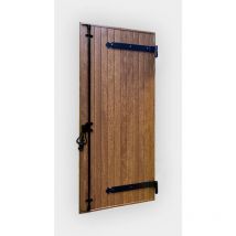 Volet battant pvc 1 vantail H105 x L53 cm chêne doré à contre-pentures