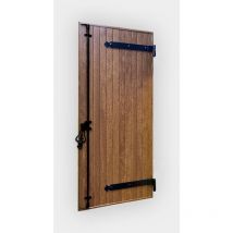 Volet battant pvc 1 vantail H135 x L53 cm chêne doré à contre-pentures