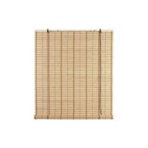 Volet en lanie'res de bambou marron clair 100x160 cm avec poulie enroulable supports bois et crochets me'talliques