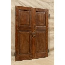 Volet Fenêtre Porte en bois de teck massif, ancien et vieille, parfaitement restauré pour un usage intérieur ou extérieur