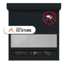 Volet Roulant Moustiquaire Intégrée moteur filaire H135xL120 alu Anthracite 7016