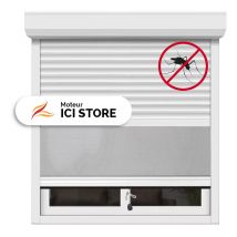 Volet Roulant Moustiquaire Intégrée moteur filaire H170xL150 alu Blanc 9016
