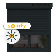 Volet Roulant Solaire Motorisé Somfy Aluminium H135xL120 Anthracite 7016