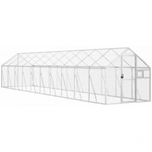 Volière argenté 1,79x10x1,85 m aluminium Vidaxl