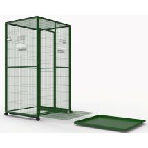 Volière Intérieure Pour Petits Oiseaux – 1m² Sur Roulettes – Hauteur 195 Cm – Maille Acier Non Toxique – Accès Facile Avec Porte Sécurisée – Imor