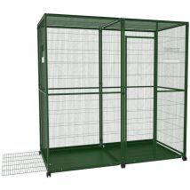 Volière Intérieure Pour Petits Oiseaux – 2m² Sur Roulettes – Hauteur 200 Cm – Maille Verticale En Acier – Accès Facile Avec Porte – Imor