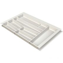 Volpato Besteckeinsatz - moderner Besteckkasten ideal als Besteck Organizer für KB 900mm, Kunststoff in Weiß