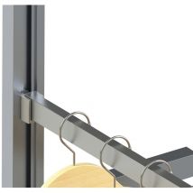 Kleiderstange Set 900mm passend zu Stili Regalsystem, Aluminium schwarz eloxiert - Volpato