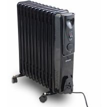 Volteno - 2500w Elektrischer Ölradiator Heizkörper 3 Heizstufen 11 Rippen (schwarz)