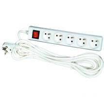 Voltman DIO 013035 - Ciabatta a 5 prese 2P + t + interruttore, cavo da 1,5 m