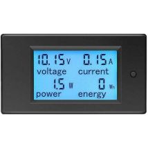 Jalleria - Voltmetre Amperemetre 12V dc 6.5-100V 20A, Tensionmetre Wattmetre Testeur Tension Courant Puissance énergie Numerique lcd énergiemètre