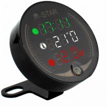 Briday - Testeur de tension vtt 4 en 1 + horloge électronique + thermomètre + chronomètre digital led, noir