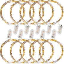 VOLTRONIC LED Fairy Wire, a batteria, colore a scelta, 10x 25 LED, bianco caldo / bianco freddo