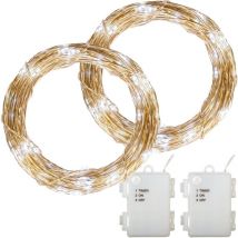 VOLTRONIC Set di 200 luci LED a Filo, Luce Bianca Fredda, 2 pz