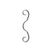 Volute d'ornement - Hauteur 240mm Largeur 55mm plat de 12x3mm - Fer forgé - à souder Deco Fer Forge