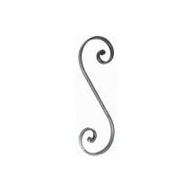Volute en s à noyau - Hauteur 300mm Largeur 100mm Plat lisse 14x6mm - Fer forgé - à souder Deco Fer Forge