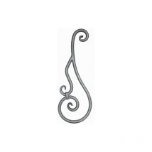 Deco Fer Forge - Volute de renfort en s inégale coupe droite - Hauteur 780mm Largeur 280mm rond Ø25mm - Fer forgé - à souder