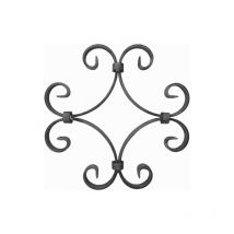Volute en c finition coupe droite, losange - Hauteur 230mm Largeur 230mm en plat de 16x4mm - Fer forgé - à souder Deco Fer Forge