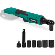 VONROC Chiave a cricchetto a batteria - 20V - 50Nm - 3/8" - con set di bussole da 8 pezzi - Esclusi batteria e caricabatterie