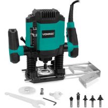 Défonceuse 1200W – 6-8mm – Vitesse variable 16 000 – 30 000 tr/min – Avec lot de 6 fraises, guide de copie - Vonroc