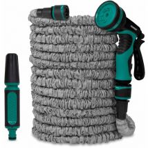 Vonroc - Manguera de jardín - Manguera de jardín ajustable de 10 a 30 metros - Incluye boquilla y soporte de manguera