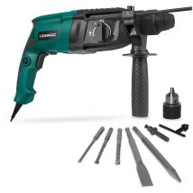 Vonroc - Martillo perforador - 800W - 3 Joule - sds plus - Perforación, taladrado con percusión y cincelado - Incluye portabrocas con llave