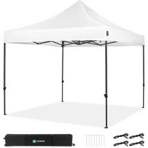 VONROC Tente de réception - 3x3 m - Tente de réception Premium Easy-Up Blanche
