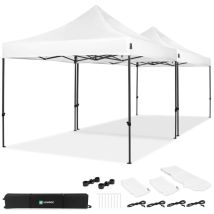 VONROC Tente de réception Premium Easy-Up – 6x3 m Ensemble incl. 2x tente de fête et 1x kit de connexion - Blanche