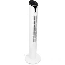 Ventilateur à tour luxueux - 110 cm - Télécommande inclue - 3 vitesses - fonction d'oscillation - minuterie de 15 heures - blanc - Vonroc