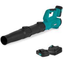 Vonroc - Souffleur de feuilles sans fil 20V - Design axial - Vitesse d'air 129 km/u - Volume d'air 7m3/min - 2x 2.0Ah batteries et chargeur inclus