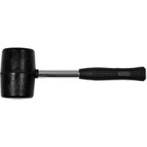 Toya - Vorel 33908, martillo de goma de 75 mm con mango de metal, ideal para albañilería y construcción, con cabeza negra, 1 pieza