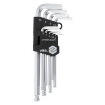 56477 - llave hexagonal con bola de set 9pcs crv 2-10mm - Vorel