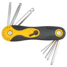 Toya - Vorel 56505, juego de 8 llaves hexagonales duraderas, ideales para apretar y aflojar tornillos y tuercas hexagonales, diseño ergonómico y