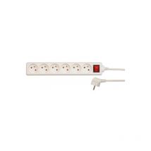 Toya - vorel 72535 - cable de extensión con conexión a tierra/blanco / 6 con el interruptor de enchufe 5m