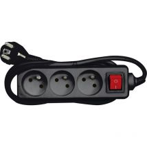 Toya - vorel 72627 extension de câble avec connexion à VIS/NOIR/3 prises avec interrupteur 5 m