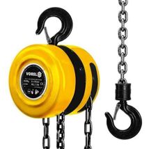 Palan à chaîne 2000 kg – VOREL – Charge maximale, source d'alimentation, Longueur câble de travail, Puissance, Tension électrique, Matières
