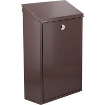 Toya Briefkasten 400x250x100mm – braun verzinkter Stahl – abschließbar – 2 Schlüssel – einfache Montage