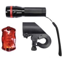 Vorel Set de Luz led per biciclette - Luz led per biciclette - bicicletta de road-ROAD 3W cree led + rear 5 led- black