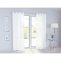 Vorhang 140x250 weiß mit Viva-Ösen für das Wohnzimmer