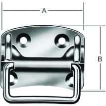 Kistengriff Mit Platte, L80mm, B70mm S1,5mm,Griff, Durchmesser 6,5mm Stahl - Vormann