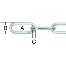 Rundstahlkette C-50 Stahl verzinkt 5,0x35x19 mm - Vormann