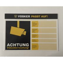 Vosker - Schild Warnschild Hinweisschild Achtung Videoüberwachung 21x15 cm