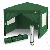 Vounot - 3m x 3m Pop Up Gazebo with Sides & 4 Weight Bags & Carry Bag, Green