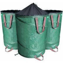Vounot - 3X Garden Bags Pop-up 170L with Handles, Reusable Garden Waste Sacks