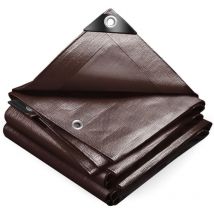 3x4m Abdeckplane 240 g/m² Wasserdicht lkw Plane mit Ösen, Gewebeplane Braun - Vounot