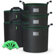 5er Pflanzsack 65l, Pflanztasche Mit Pflanzenschilder Zum Beschriften - Vounot