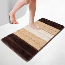 Vounot - Alfombra de Baño Antideslizante con Diseño Degradado 60 x 110 cm Beige