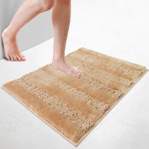 Vounot - Alfombra de Baño Antideslizante de Chenille 60 x 90 cm Beige