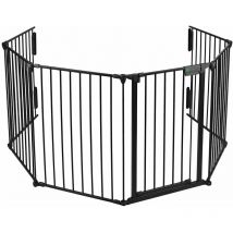 Barrera de Seguridad para Chimenea, Reja de Protección Preensamblada, 360x75 cm, Negro - Vounot