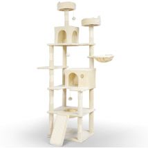 Castello per Gatti xxl con Tiragraffi, Albero per Gatti 215cm, Beige - Vounot